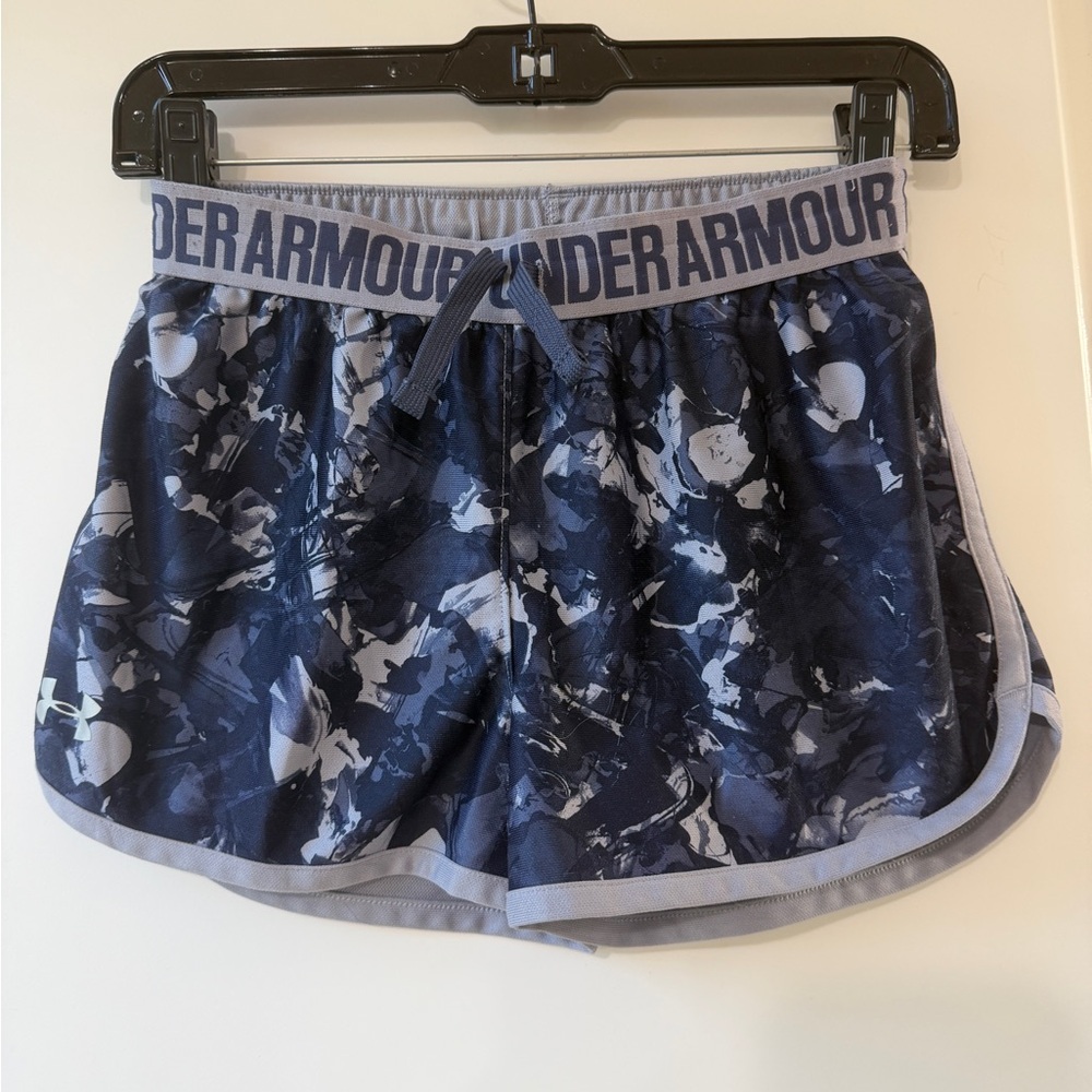 Under Armour Navy/Gray Girls' Graphic Athletic Shorts